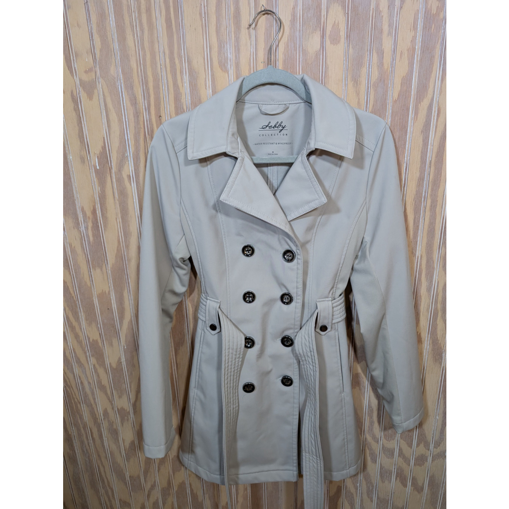 Women's Debby Collection Trench Coat, Beige, Size M - Picture 2 of 7